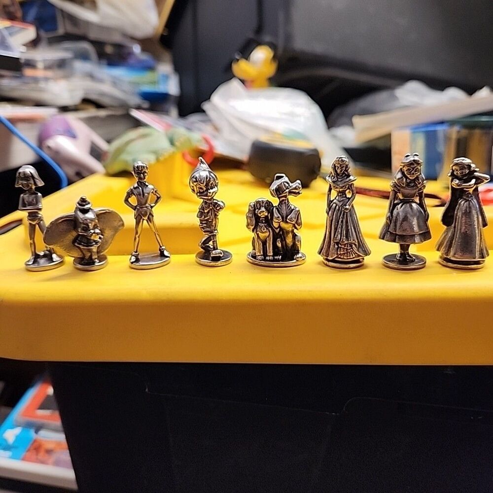 Set of (8) 2001 Monopoly Disney Edition Pieces Tokens Pewter Replacements